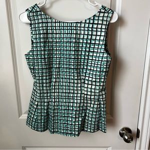 062 kate spade green Tatiana peplum top
